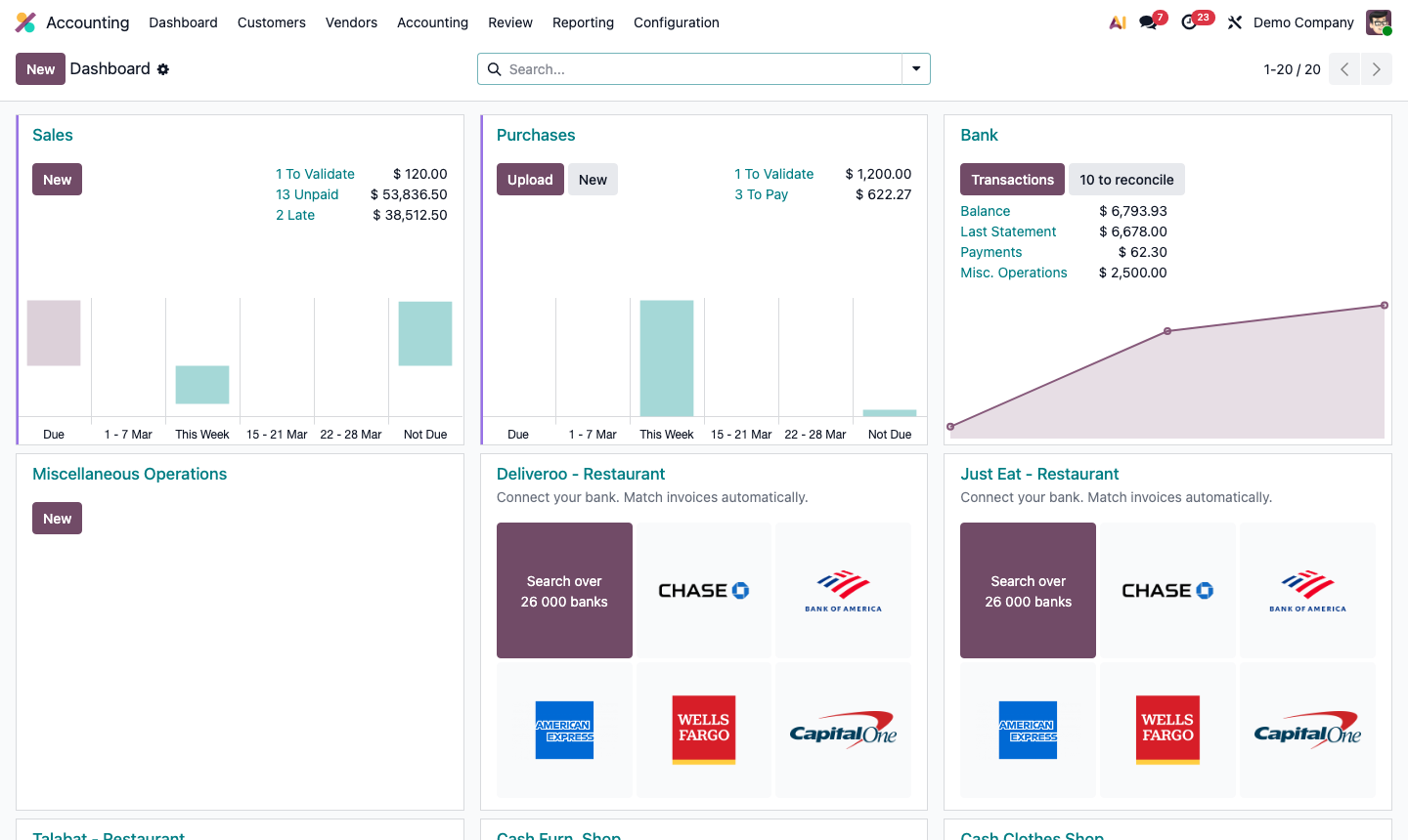 Step 2: Account form showing code, name, type, default taxes, and currency fields