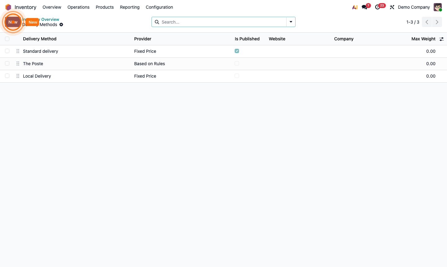 Step 5: Delivery method configuration showing carrier selection and API integration fields