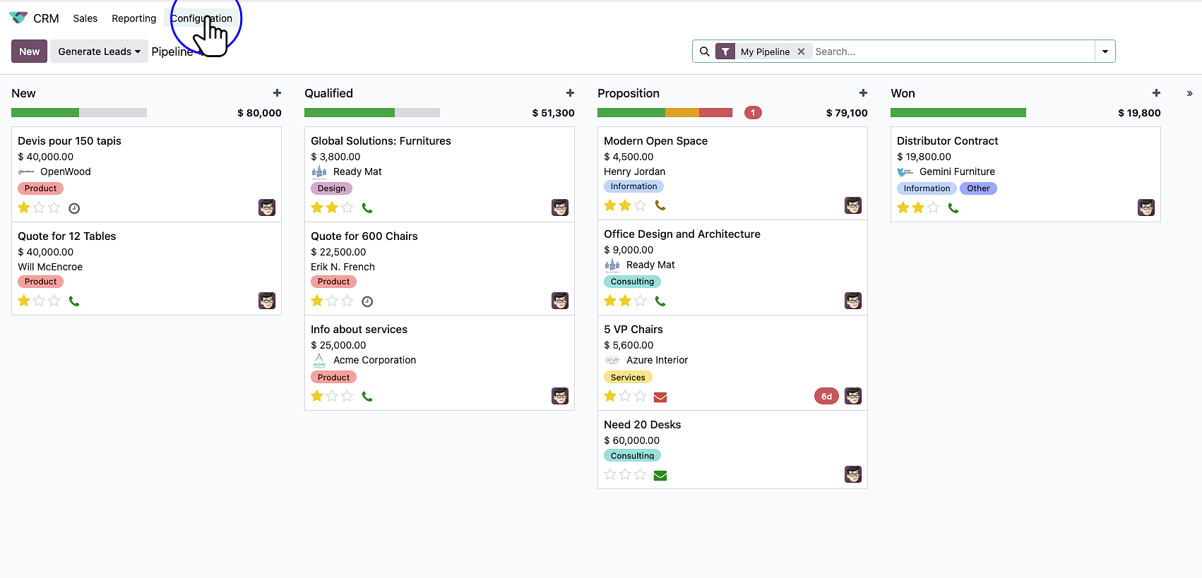 Step 2: Click "Configuration"
