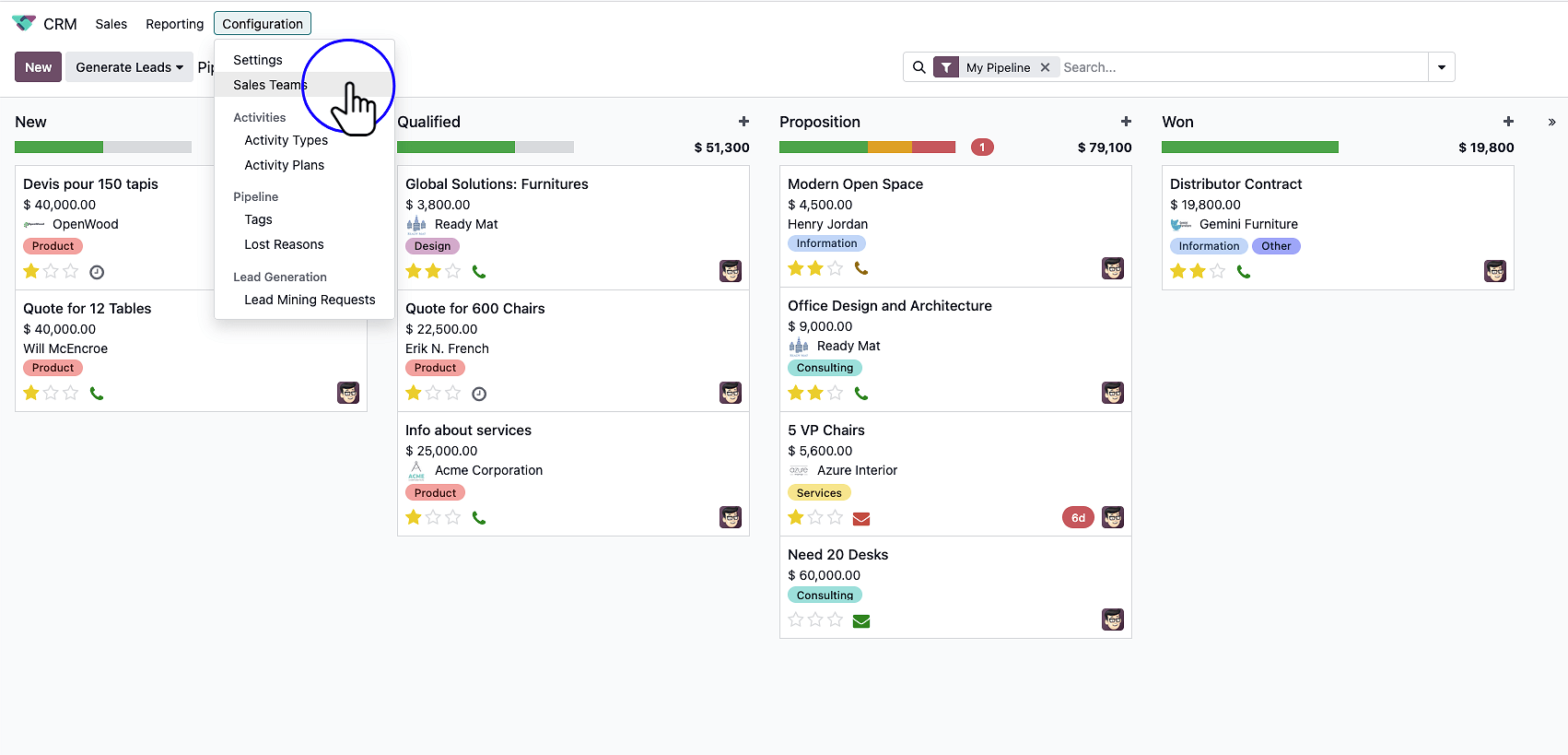 Step 3: Click "Sales Teams"