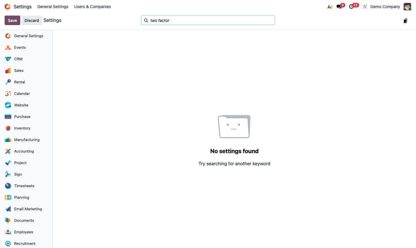 Step 2: Two-factor authentication settings showing enforcement level options